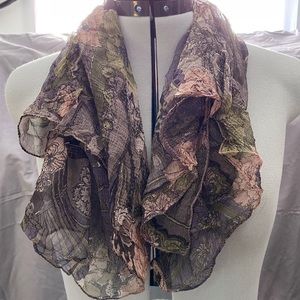 Small Rectangle Silky Floral Scarf